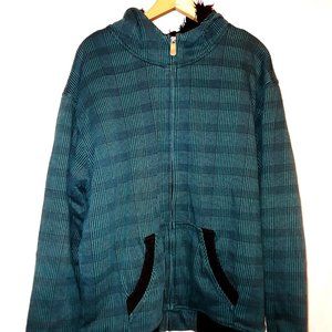 Surplus Men's Hooded Full Zip Green Plaid Sz XL